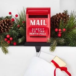 Metal Santa Mail Box Stocking Holder Red - Wondershop™
