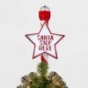 14.5in 21 LED Light Santa Stop Here Tree Topper Red - Wondershop™