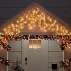 150ct Incandescent Icicle Lights with Novelty Accent Clear with White Wire - Wondershop⢠White Rattan Star