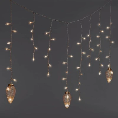 150ct Incandescent Icicle Lights with Novelty Accent Clear with White Wire - Wondershop™ White Rattan Star 6 150ct Incandescent Icicle Lights with Novelty Accent Clear with White Wire - Wondershop™ White Rattan Star - Image 6