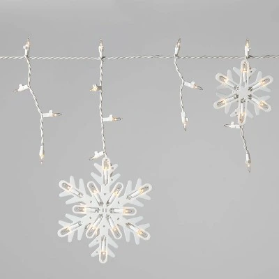 150ct Incandescent Icicle Lights with Novelty Accent Clear with White Wire - Wondershop™ White Rattan Star 8 150ct Incandescent Icicle Lights with Novelty Accent Clear with White Wire - Wondershop™ White Rattan Star - Image 8