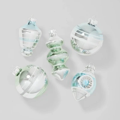 14ct Striped Glass Christmas Tree Ornament Set - Wondershop™ White/rose/magenta/purple 4 14ct Striped Glass Christmas Tree Ornament Set - Wondershop™ White/rose/magenta/purple - Image 4