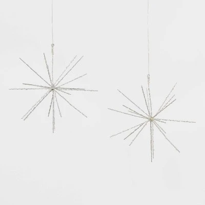 2pk LED 140LT Battery Operated Christmas Starburst Pure White - Wondershop™ 2 2pk LED 140LT Battery Operated Christmas Starburst Pure White - Wondershop™ - Image 2