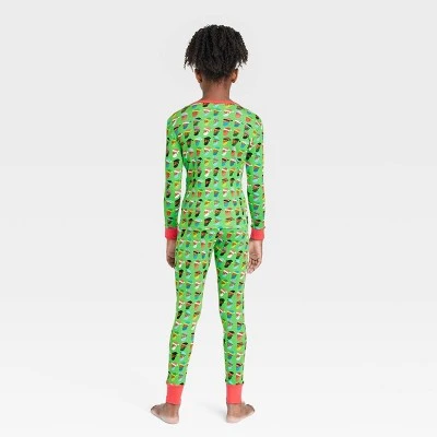 Kids' Multi Santa Print Matching Family Pajama Set - Wondershop™ Green 1 Kids' Multi Santa Print Matching Family Pajama Set - Wondershop™ Green
