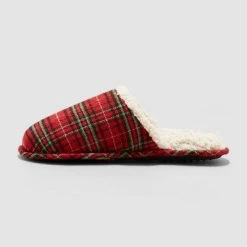 Men's Adult Plaid Slide Slippers - Wondershop⢠Red