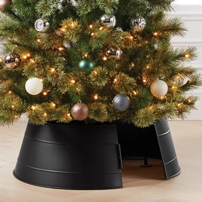 25" Metal Tree Collar Matte Black - Wondershop™ 2 25" Metal Tree Collar Matte Black - Wondershop™ - Image 2