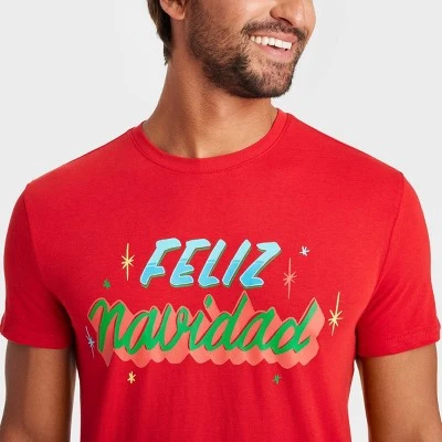 Men's Holiday Feliz Navidad Matching Family Pajama T-Shirt - Wondershop™ Red 2 Men's Holiday Feliz Navidad Matching Family Pajama T-Shirt - Wondershop™ Red - Image 2