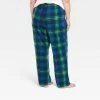 Women's Holiday Tartan Plaid Fleece Matching Family Pajama Pants - Wondershop™ Blue