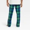 Men's Holiday Tartan Plaid Fleece Matching Family Pajama Pants - Wondershop™ Blue