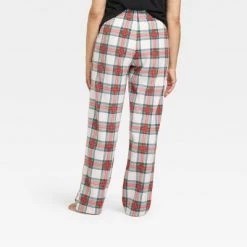 Women's Holiday Tartan Plaid Fleece Matching Family Pajama Pants - Wondershop⢠Cream