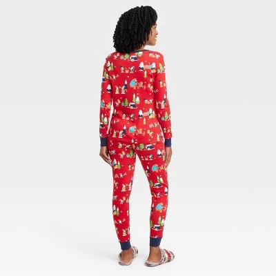 Women's Holiday Gnomes Print Matching Family Pajama Set - Wondershop™ Red 1 Women's Holiday Gnomes Print Matching Family Pajama Set - Wondershop™ Red