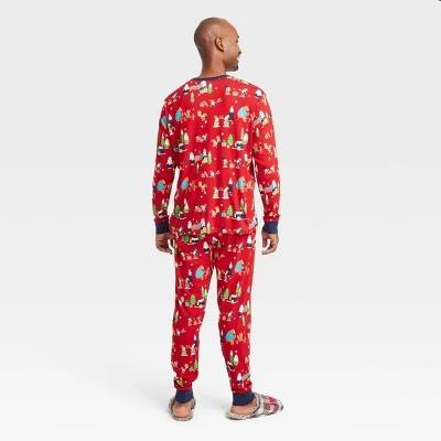 Men's Holiday Gnomes Print Matching Family Pajama Set - Wondershop™ Red 1 Men's Holiday Gnomes Print Matching Family Pajama Set - Wondershop™ Red