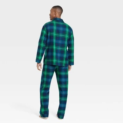 Men's Holiday Tartan Plaid Flannel Matching Family Pajama Set - Wondershop™ Blue 1 Men's Holiday Tartan Plaid Flannel Matching Family Pajama Set - Wondershop™ Blue