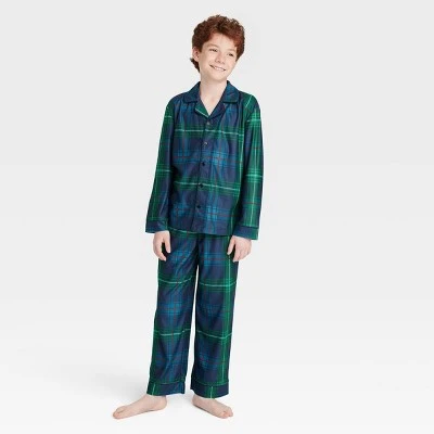 Kids' Holiday Tartan Plaid Flannel Matching Family Pajama Set - Wondershop™ Blue 3 Kids' Holiday Tartan Plaid Flannel Matching Family Pajama Set - Wondershop™ Blue - Image 3