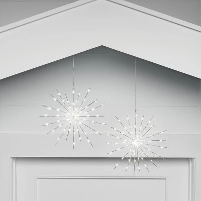 2pk LED 140LT Battery Operated Christmas Starburst Pure White - Wondershop™ 3 2pk LED 140LT Battery Operated Christmas Starburst Pure White - Wondershop™ - Image 3
