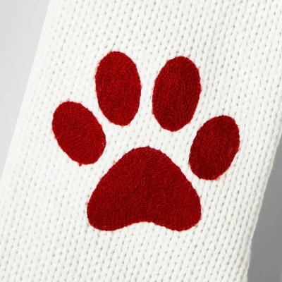 20" Knit Monogram Christmas Stocking White Paw Print - Wondershop™ 2 20" Knit Monogram Christmas Stocking White Paw Print - Wondershop™ - Image 2