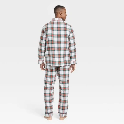 Men's Holiday Tartan Plaid Flannel Matching Family Pajama Set - Wondershop™ Cream 1 Men's Holiday Tartan Plaid Flannel Matching Family Pajama Set - Wondershop™ Cream