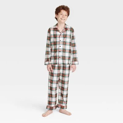 Kids' Holiday Tartan Plaid Flannel Matching Family Pajama Set - Wondershop™ Cream 6 Kids' Holiday Tartan Plaid Flannel Matching Family Pajama Set - Wondershop™ Cream - Image 6