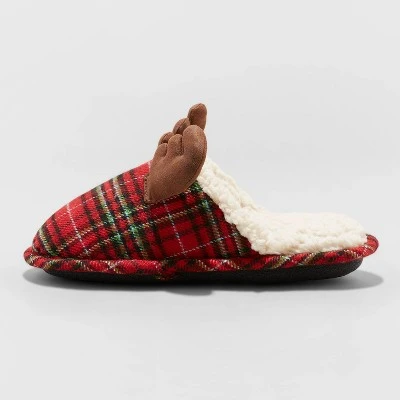 Kids' Reindeer Slide Slippers - Wondershop™ Red 1 Kids' Reindeer Slide Slippers - Wondershop™ Red