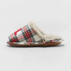 Girls' Lil Elf Plaid Slide Slippers - Wondershop⢠Multicolor