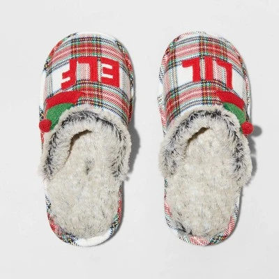 Girls' Lil Elf Plaid Slide Slippers - Wondershop™ Multicolor 4 Girls' Lil Elf Plaid Slide Slippers - Wondershop™ Multicolor - Image 4