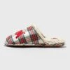 Men's Papa Oso Plaid Slide Holiday Slippers - Wondershop™ Multicolor