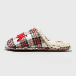 Men's Papa Oso Plaid Slide Holiday Slippers - Wondershop⢠Multicolor