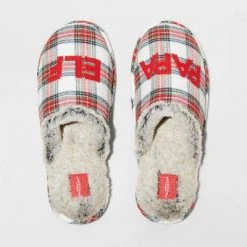 Men's Papa Elf Plaid Slide Slippers - Wondershop™ Multicolor -Wondershop Sales unnamed file 486