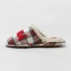Women's Mama Oso Plaid Slide Holiday Slippers - Wondershop™ Multicolor