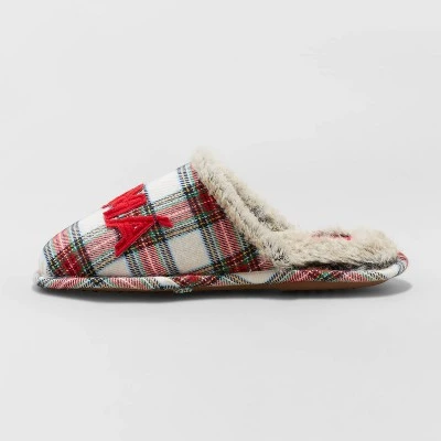 Women's Mama Oso Plaid Slide Holiday Slippers - Wondershop™ Multicolor 1 Women's Mama Oso Plaid Slide Holiday Slippers - Wondershop™ Multicolor