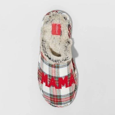 Women's Mama Oso Plaid Slide Holiday Slippers - Wondershop™ Multicolor 2 Women's Mama Oso Plaid Slide Holiday Slippers - Wondershop™ Multicolor - Image 2