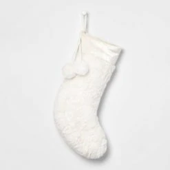 Plush Faux Fur Christmas Stocking with Velvet Cuff - Wondershop™ Blush -Wondershop Sales unnamed file 49