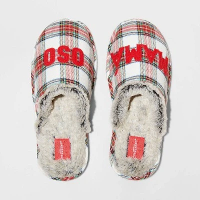 Women's Mama Oso Plaid Slide Holiday Slippers - Wondershop™ Multicolor 4 Women's Mama Oso Plaid Slide Holiday Slippers - Wondershop™ Multicolor - Image 4