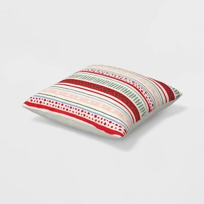 'Fair Isle' Square Christmas Throw Pillow Ivory/Green - Wondershop™ 2 'Fair Isle' Square Christmas Throw Pillow Ivory/Green - Wondershop™ - Image 2