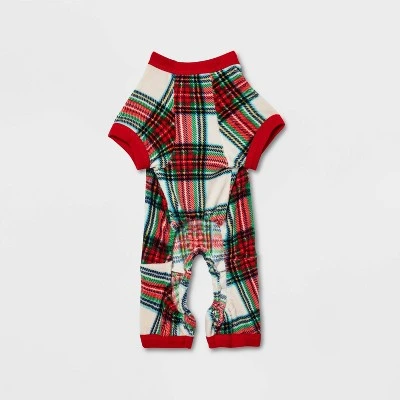 Dog and Cat Holiday Tartan Print Matching Family Pajama Set - Wondershop™ Cream 2 Dog and Cat Holiday Tartan Print Matching Family Pajama Set - Wondershop™ Cream - Image 2