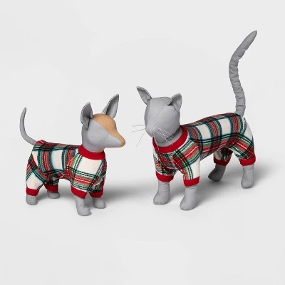 Dog and Cat Holiday Tartan Print Matching Family Pajama Set - Wondershop™ Cream 4 Dog and Cat Holiday Tartan Print Matching Family Pajama Set - Wondershop™ Cream - Image 4
