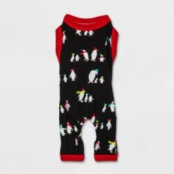Dog and Cat Holiday Penguins Print Matching Family Pajama Set - Wondershop⢠Black