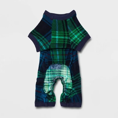 Dog and Cat Holiday Tartan Plaid Flannel Matching Family Pajama Set - Wondershop™ Navy Blue 2 Dog and Cat Holiday Tartan Plaid Flannel Matching Family Pajama Set - Wondershop™ Navy Blue - Image 2
