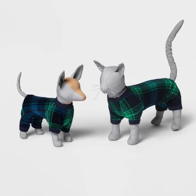 Dog and Cat Holiday Tartan Plaid Flannel Matching Family Pajama Set - Wondershop™ Navy Blue 5 Dog and Cat Holiday Tartan Plaid Flannel Matching Family Pajama Set - Wondershop™ Navy Blue - Image 5