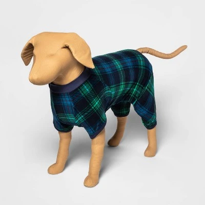 Dog and Cat Holiday Tartan Plaid Flannel Matching Family Pajama Set - Wondershop™ Navy Blue 9 Dog and Cat Holiday Tartan Plaid Flannel Matching Family Pajama Set - Wondershop™ Navy Blue - Image 9