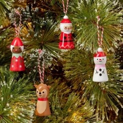 9ct Wood Holiday Character Christmas Tree Ornament Set - Wondershop™
