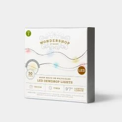 30ct Battery Operated LED Dewdrop Fairy String Lights Multicolor & Warm White with Green Wire - Wondershop™