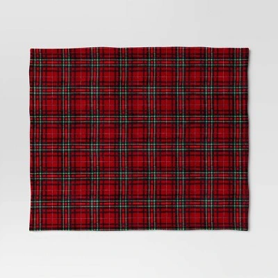 Tartan Plaid Printed Plush Throw Blanket Red - Wondershop™ 2 Tartan Plaid Printed Plush Throw Blanket Red - Wondershop™ - Image 2