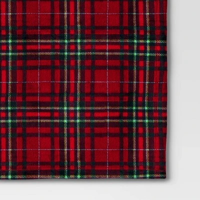 Tartan Plaid Printed Plush Throw Blanket Red - Wondershop™ 3 Tartan Plaid Printed Plush Throw Blanket Red - Wondershop™ - Image 3