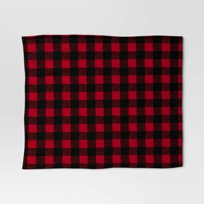 Buffalo Check Printed Plush Throw Blanket Red/Black - Wondershop™ 2 Buffalo Check Printed Plush Throw Blanket Red/Black - Wondershop™ - Image 2