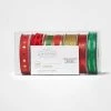 6ct End Fabric Ribbon Red/Gold/Green 150ft - Wondershop™