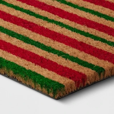 1'6"x2'6" Flocked Joy Stripes Doormat - Wondershop™ 2 1'6"x2'6" Flocked Joy Stripes Doormat - Wondershop™ - Image 2