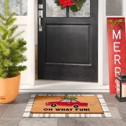 Wondershop Sales 26 1'6"x2'6" 'Oh What Fun' Car Doormat Red - Wondershop™