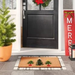 Wondershop Sales 28 1'6"x2'6" Christmas Tree Door Mat Green - Wondershop™