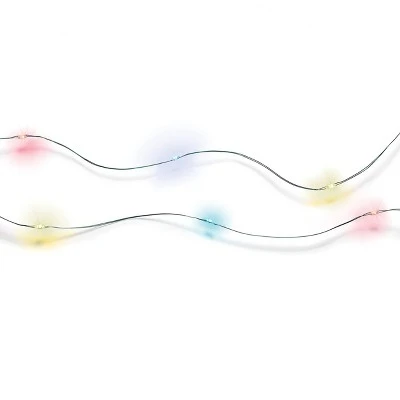 30ct Battery Operated LED Dewdrop Fairy String Lights Multicolor & Warm White with Green Wire - Wondershop™ 4 30ct Battery Operated LED Dewdrop Fairy String Lights Multicolor & Warm White with Green Wire - Wondershop™ - Image 4